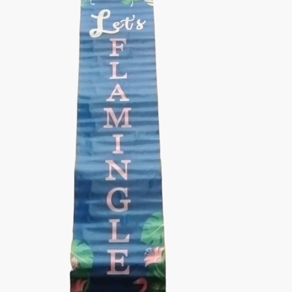 Lets Flamingle Door Banner Tropical Themed Party Decoration Dorm 59 x 11